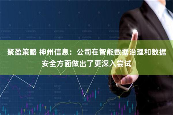 聚盈策略 神州信息：公司在智能数据治理和数据安全方面做出了更深入尝试